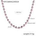 Round Bezel Zircon Tennis Necklace and Bracelet Set view 9