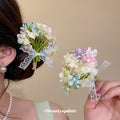 Assorted Fabric Flower Duckbill Hair Clips Seven Styles view 3