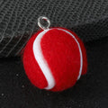 Fuzzy Felt Tennis Ball Charm Pendant Two Sizes Seven Colors view 7
