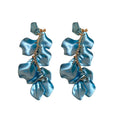 Ruffled Petal Clip On Drop Earrings in Six Colors for Women view 5