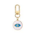 Twelve Piece Gold Tone Pastel Heart and Round Evil Eye Keychain Set view 5