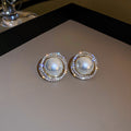 Two Style Round Statement Stud Earrings with Twisted Borders view 2