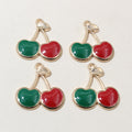 Colorful Double Cherry Enamel Charms in Seven Options view 12