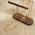 Layered Open Heart Cutout Zircon Pendant Long Chain Necklace view 4