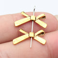 Metal Bow Charms in Six Silver Gold and Bronze Tone Finishes view 6