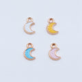 Tiny Crescent Moon Enamel Alloy Charms in Four Colors for Jewelry Making view 2