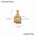Gold Pave Bubble Letter Pendants and Chain Options view 12