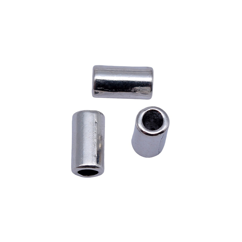 11x5.7x5.7mm 1g Antique Silver Zinc Alloy Smooth Cylinder Tube Spacer Beads for DIY Bracelet Jewelry Making