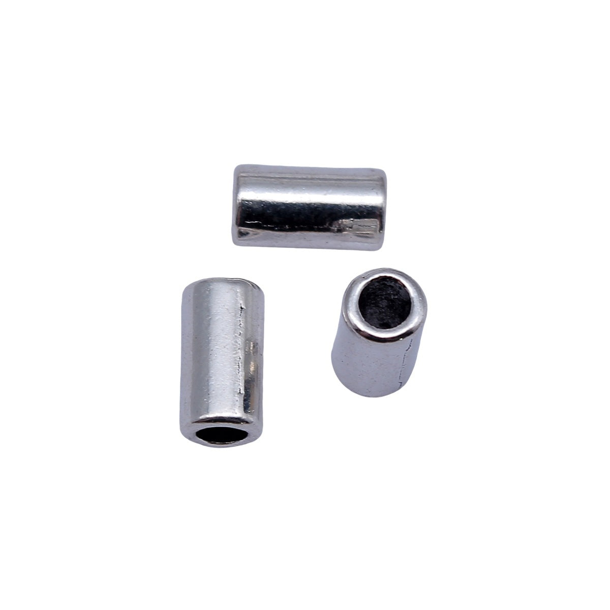 11x5.7x5.7mm 1g Antique Silver Zinc Alloy Smooth Cylinder Tube Spacer Beads for DIY Bracelet Jewelry Making