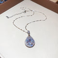Silver Tone Crystal Drop Necklaces in Nine Colorful Designs view 9