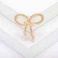 Textured Outline Bow Brooch in Gold and Silver Tones view 6