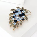 Leafy Crystal Grape Cluster Brooch in Purple or Blue view 4