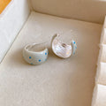 Polka Dot Wide Hoop Earrings in Four Enamel Colors view 1