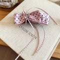 Polka Dot Satin Bow Banana Hair Clips Three Color Styles view 6