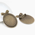 Bow Top Oval Brooch Bezel Settings in Three Finishes view 7