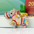 Jeweled Double Zebra Keychains in Five Colors with Braided Loops view 7