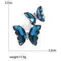 Stacked Double Butterfly Brooch With Pearl in Blue or Purple view 5