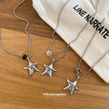 Silver Tone Star Pendant Necklaces with Varied Stone Accents view 4