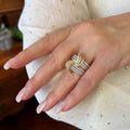 Crystal Knot Layered Wide Band Ring in Three Finishes view 3