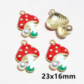 Colorful Enamel Mushroom Charms in Four Whimsical Designs view 4