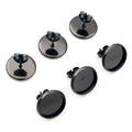 Round Bezel Stud Earring Settings in Four Polished Finishes view 6