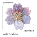Large Five Petal Floral Brooch in Purple White Red or Black view 5