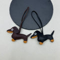 PU Leather Dachshund Dog Bag Charm Pendant Two Colors view 2