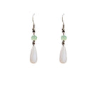 Fan Teardrop and Green Disc Chinese Style Earrings view 5