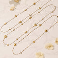 Gold Stainless Steel Heart Bear Cross Long Layered Charm Necklace view 1