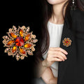 Red Flower Crystal Eight Designs Metal Brooch Pin for Jackets and Lapels view 3