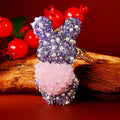 Rose Texture Teddy Bear Keychains with Hearts, Pearls and Crystals view 11
