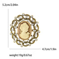 Round Cameo Portrait Brooch With Open Crystal Border view 6