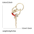 Gold Tone Rhythmic Gymnast Brooch With Red Enamel Costume view 5