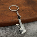 Musical Instrument Metal Keychain Gift Pendant in Black or Red