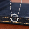 Round Clear Stone Open-Circle Pendant Necklace In Two Metal Tones view 3