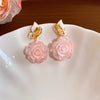 Pink Rose Studs
