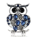 Jeweled Owl Brooch in Four Mixed Crystal Color Palettes view 5