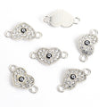 Rhinestone Heart Evil Eye Two Loop Connectors in 12 Styles view 12