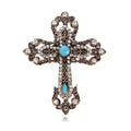 Cross Metal Brooch Pin for Jackets and Lapels 5.1 x 6.1 cm view 1