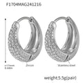 Teardrop Pave Hoop Earrings Zircon Blue Pine Three Sizes view 12