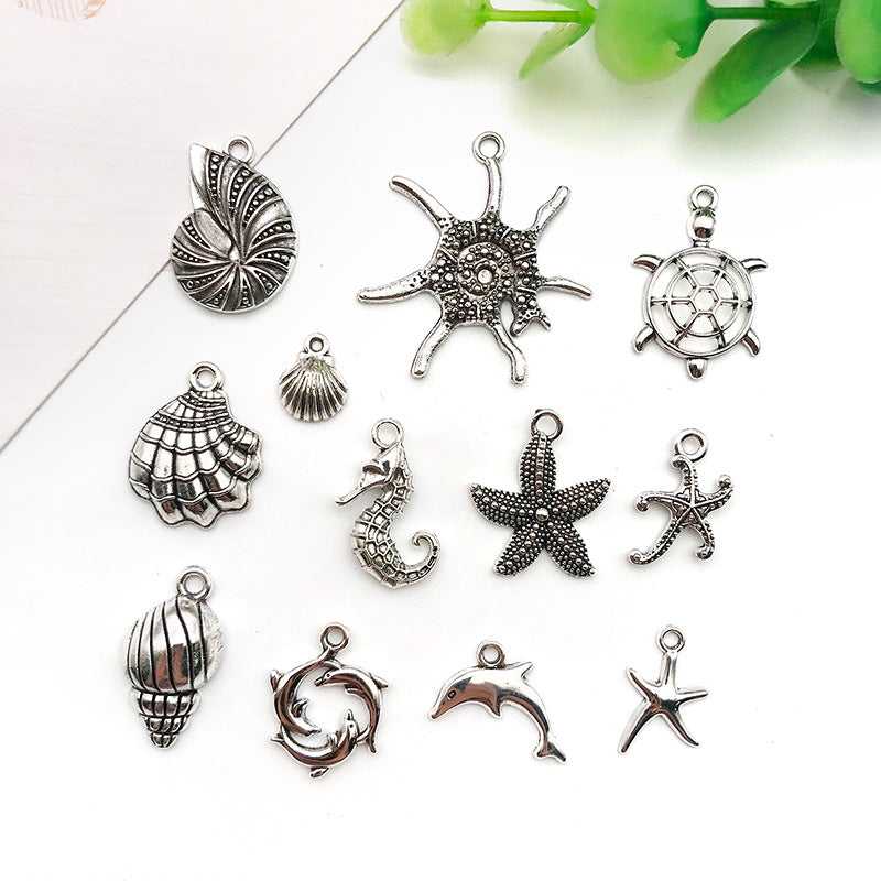 Antique Silver Zinc Alloy Shell Conch Ocean Charm Pendant for DIY Bracelet Necklace Earrings