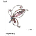 Marquise Crystal Butterfly Brooch in Blue or Purple view 5