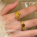 Gold Tone Shooting Star Multi Band Ring Clear Stones view 3
