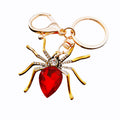 Faceted Gem Spider Keychains in Royal Blue and Red Color Options view 5