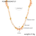 Freshwater Pearl and Shell Disc Beaded Necklace Gold Accents view 6