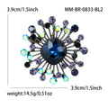 Crystal Starburst Heart Brooch Large Center Six Colors view 5