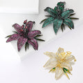 Layered Crystal Flower Brooch in Three Rich Colors view 3