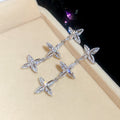 Pearl Bead Cross Pendant Necklace Triple Crystal Cross Drops view 7