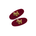 Red Flocked Horse Accent Hair Clips Decorative Hair Accessories view 5