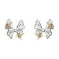 Silver Tone Bow And Gold Tone Star Accent Stud Earrings view 5